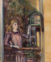 Fille avec une cage à oiseaux, c.1888